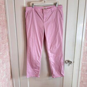 Loft Marna Purple Lavender Cotton Mid Rise Straight Leg Pants sz 14